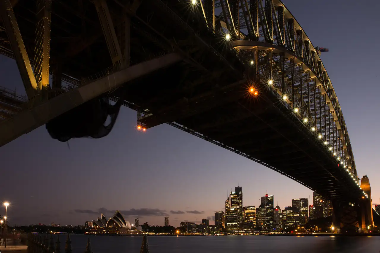 Sydney Harbour Bridge at dusk
