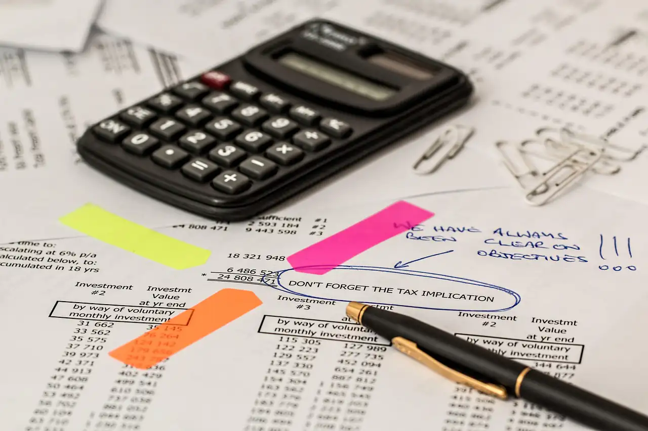 A calculator on a page of figures