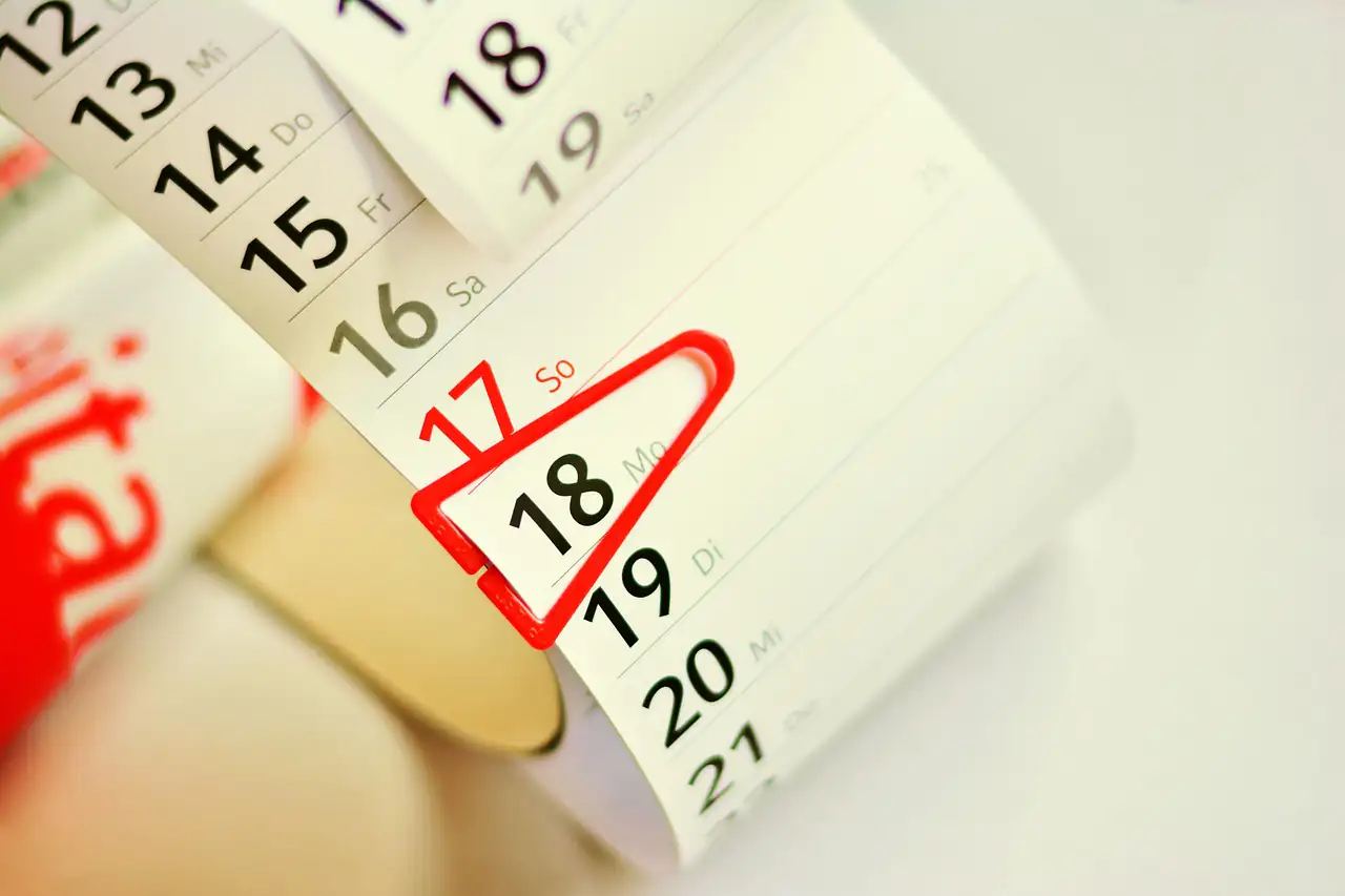 A date circled on a calendar