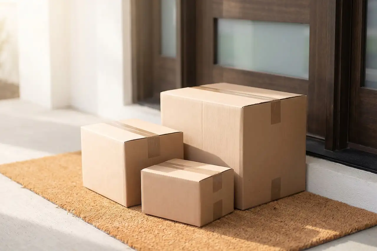 Small parcels at a front door