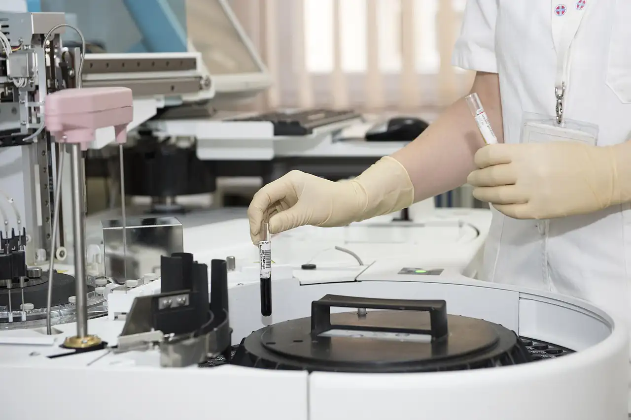 A laboratory test in progress