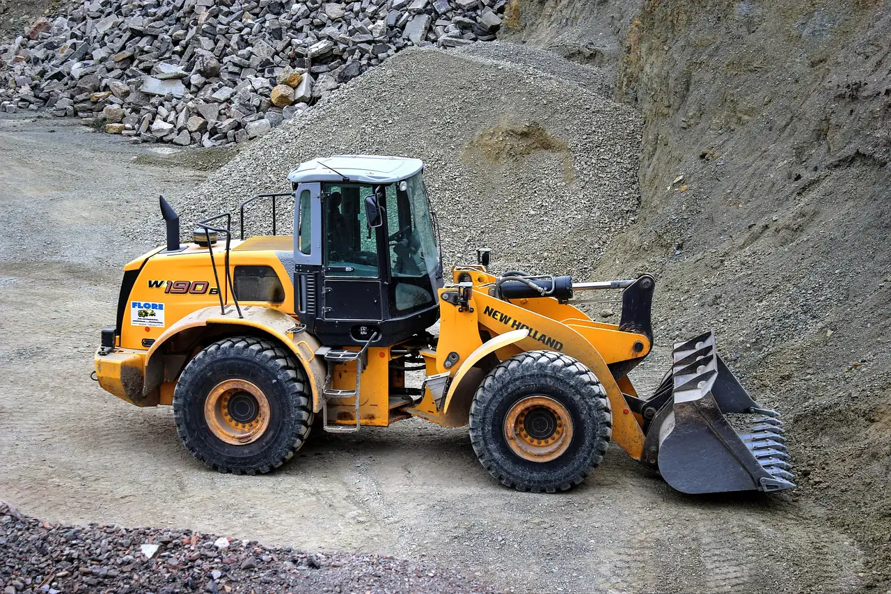A loader working in a stone quarry