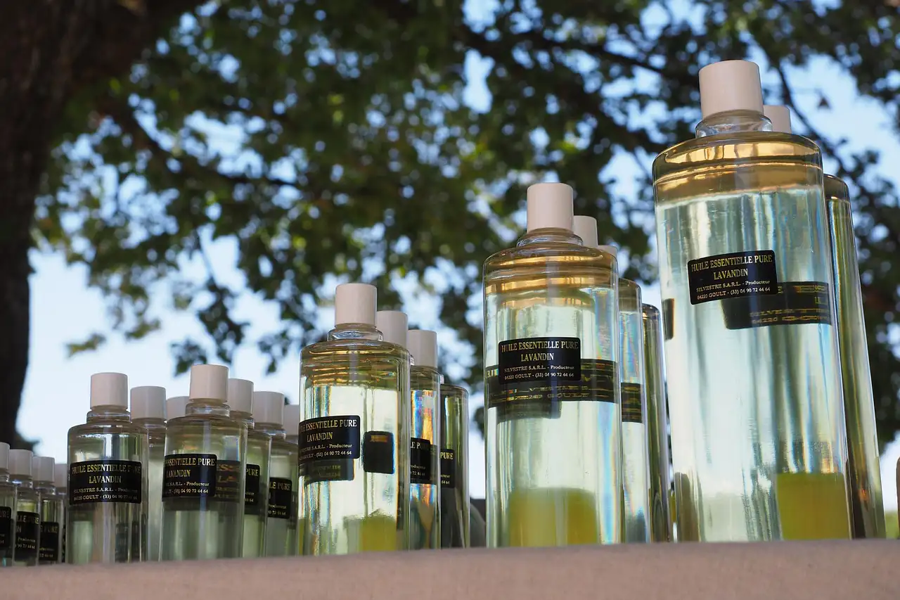 Bottles of fragrance oil