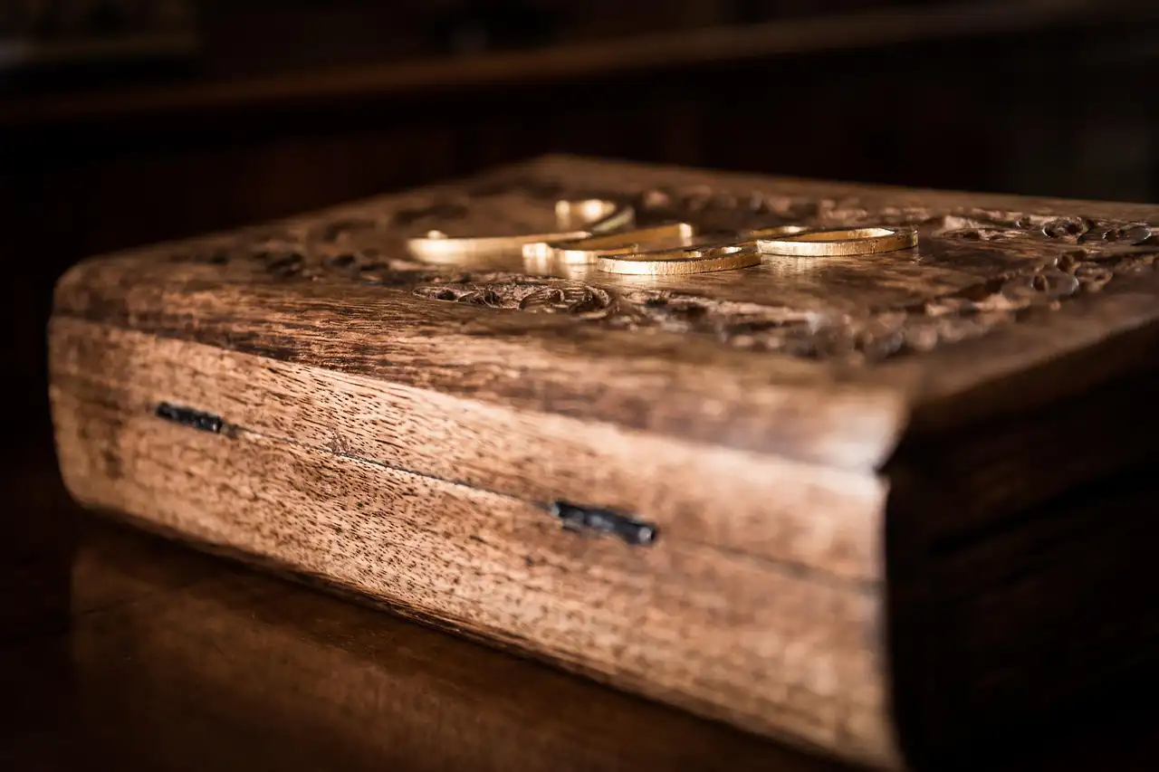A carved wooden box