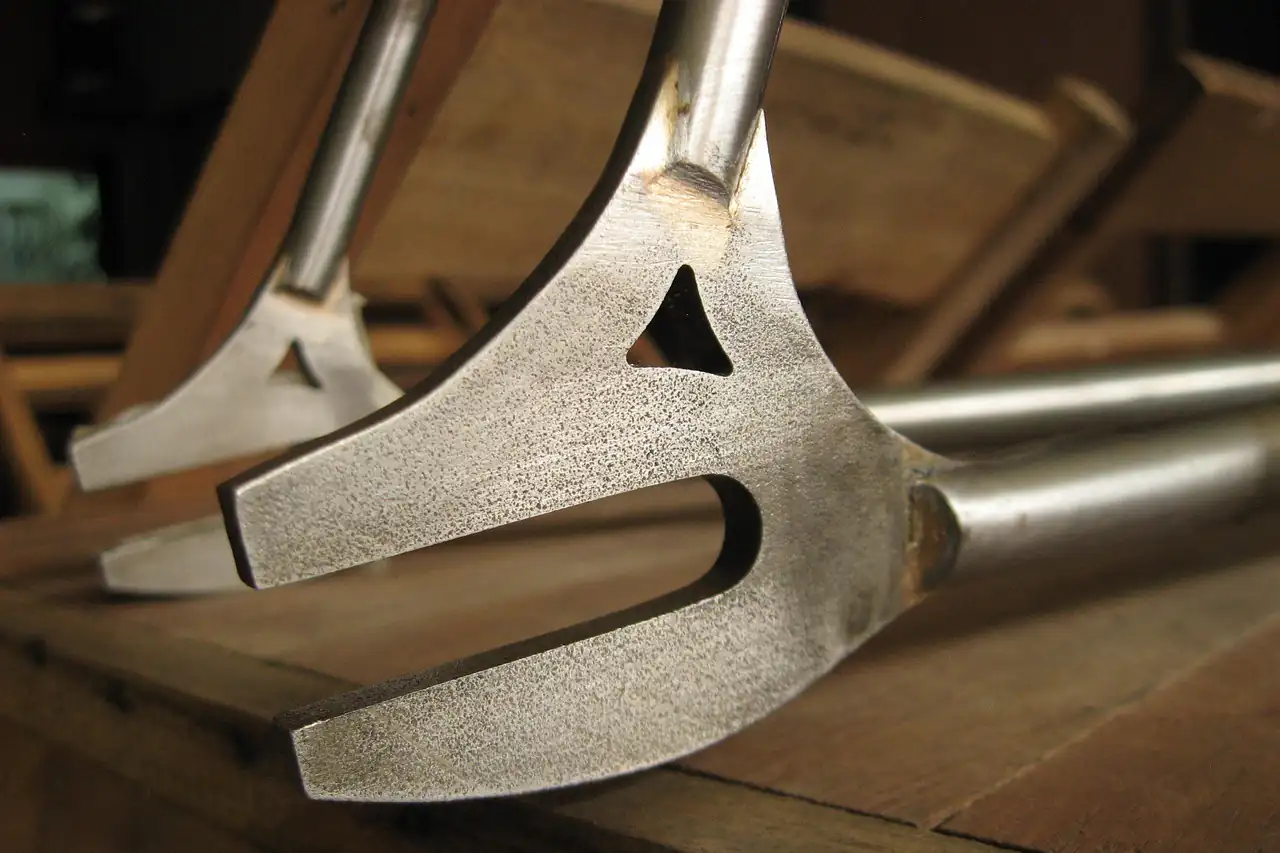 A brazed lug joint on a bicycle frame