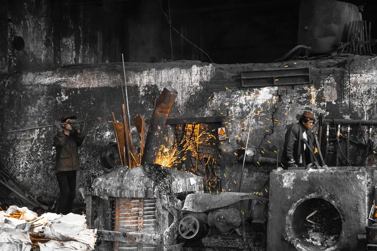 Inside an old metal foundry