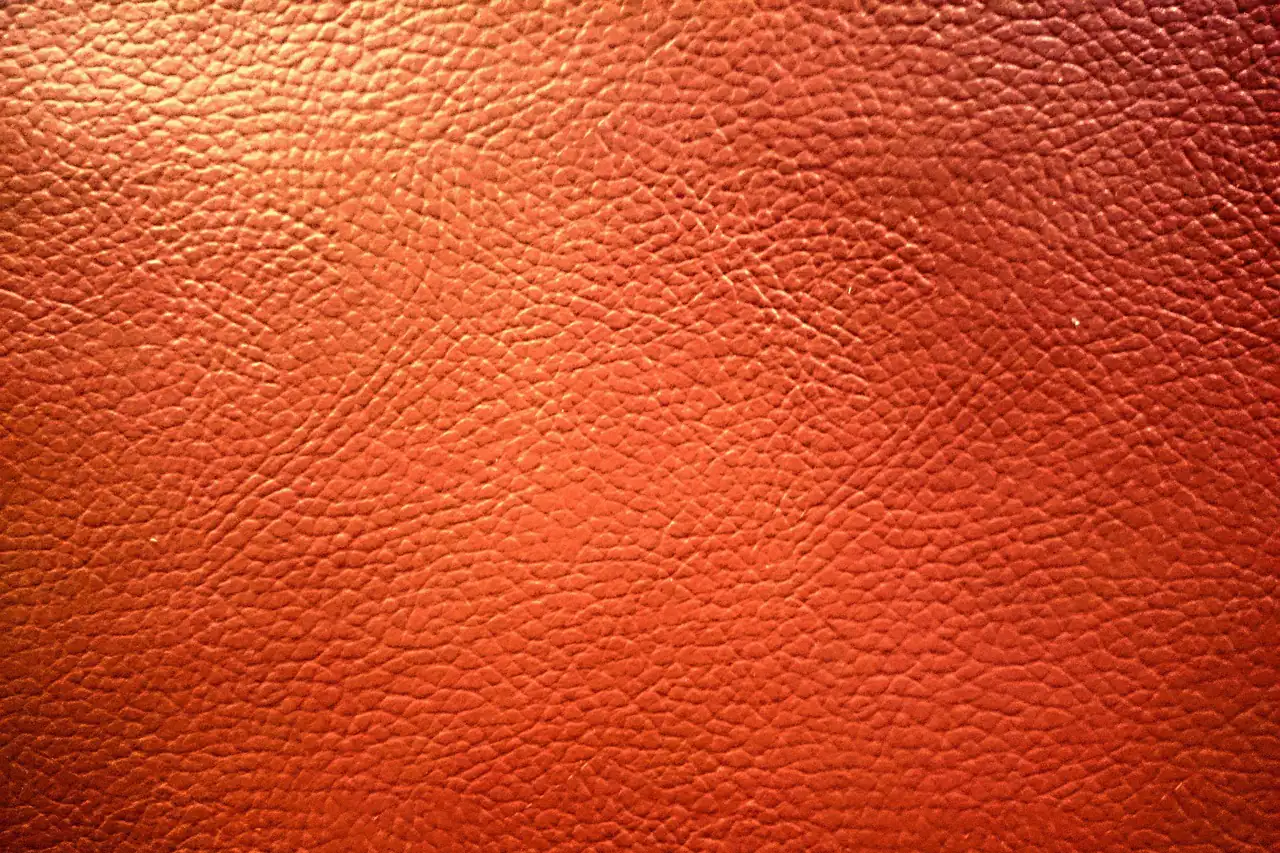 Close-up of tan leather grain