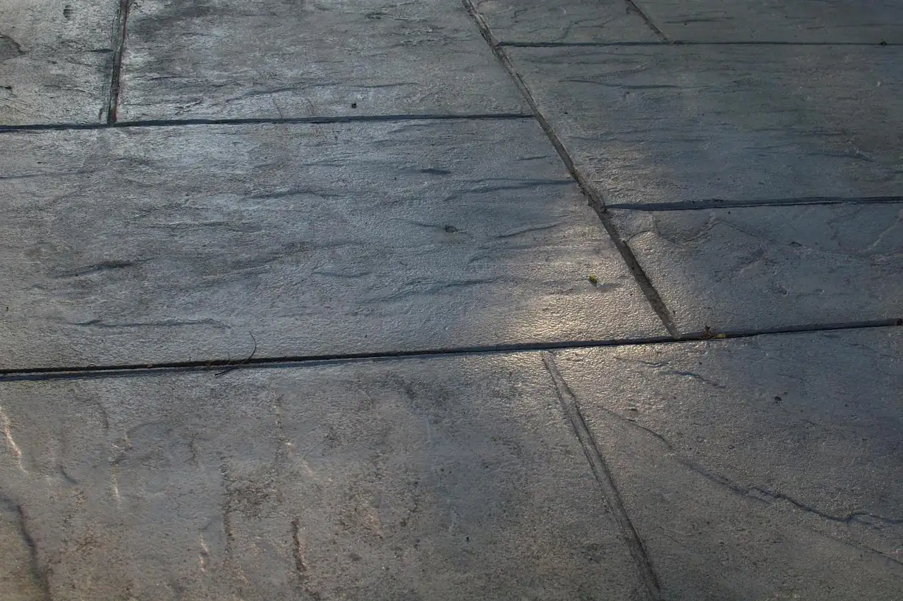 Grey natural stone paving