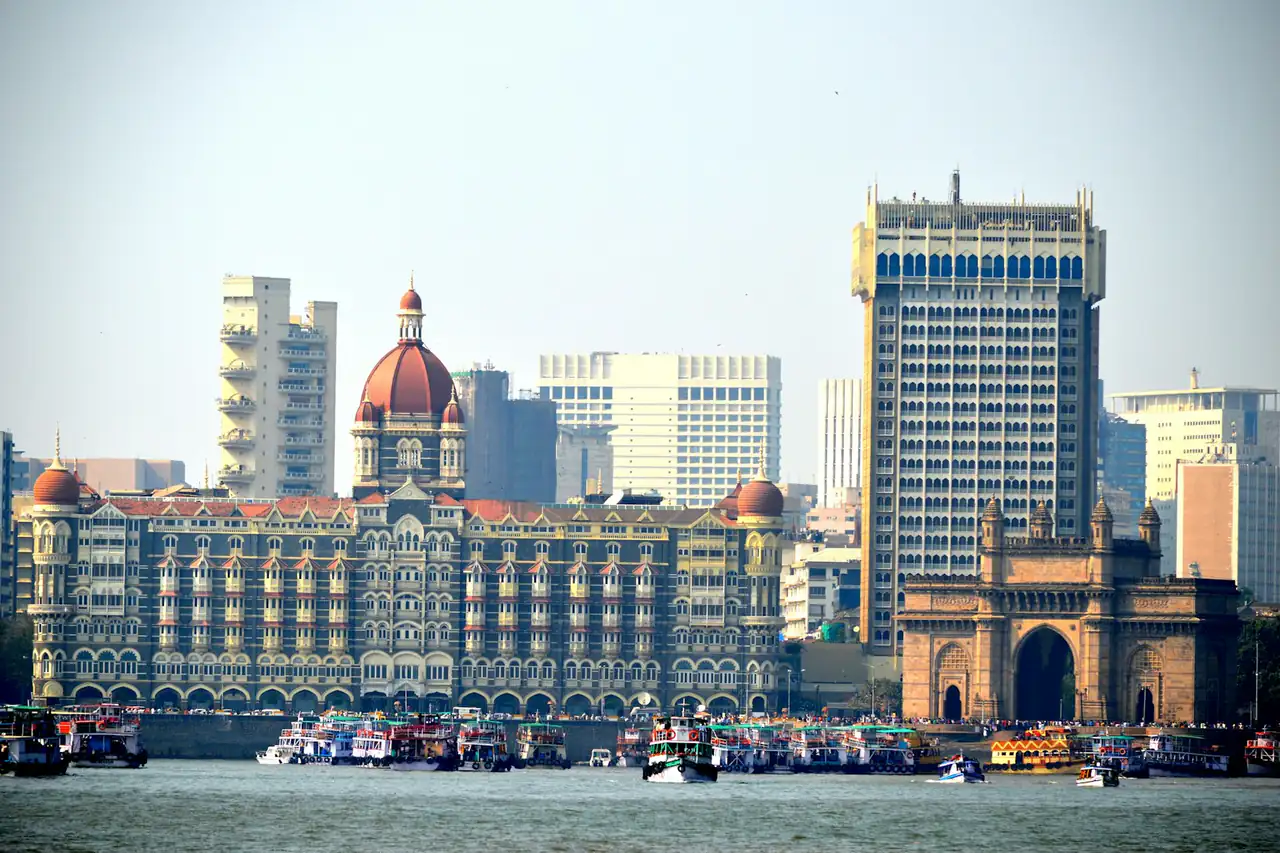 Mumbai's waterfront seen from the harbour
