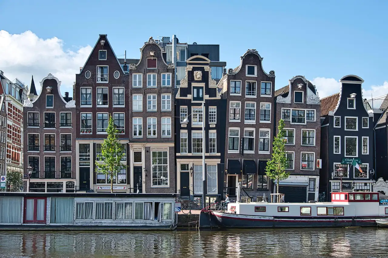 Canal houses lining the water