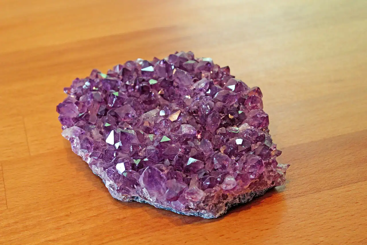 A raw amethyst cluster