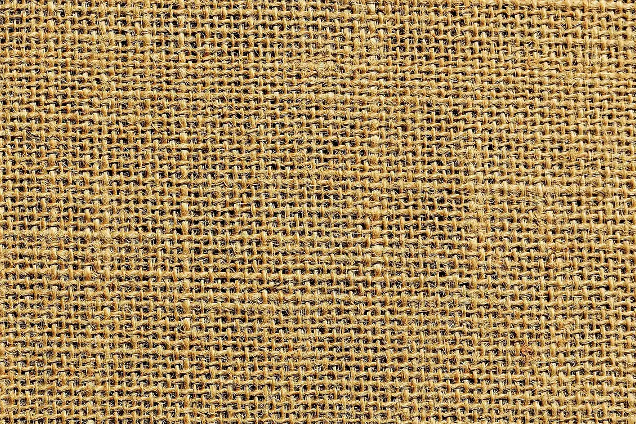 Jute fabric close up